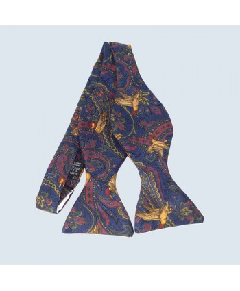 Fine Silk Duck Design  Self Tie Bow tie in Navy