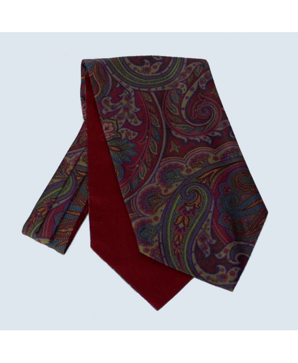 Fine Silk Paisley Cravat in Red