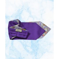 Silk Cravat with a Flamboyant Paisley Design on a Grey background