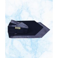 Silk Cravat in Purple Design on Navy background