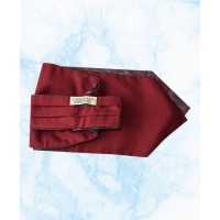 Silk Cravat with a Blue Paisley Design on a Burgundy background
