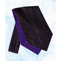 Silk Cravat with Paisley Design on a Purple background