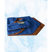 Silk Cravat with Circular Neat Design on an Orange background