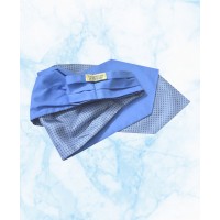 Silk Cravat in Sky Blue Design on a Light Blue background