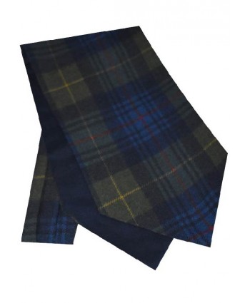 Cravat in Wool Tartan design in Regal Purple and Dark Green with hints of Navy