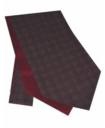Cravat Neat Floral design in Burgundy, Grey and Navy