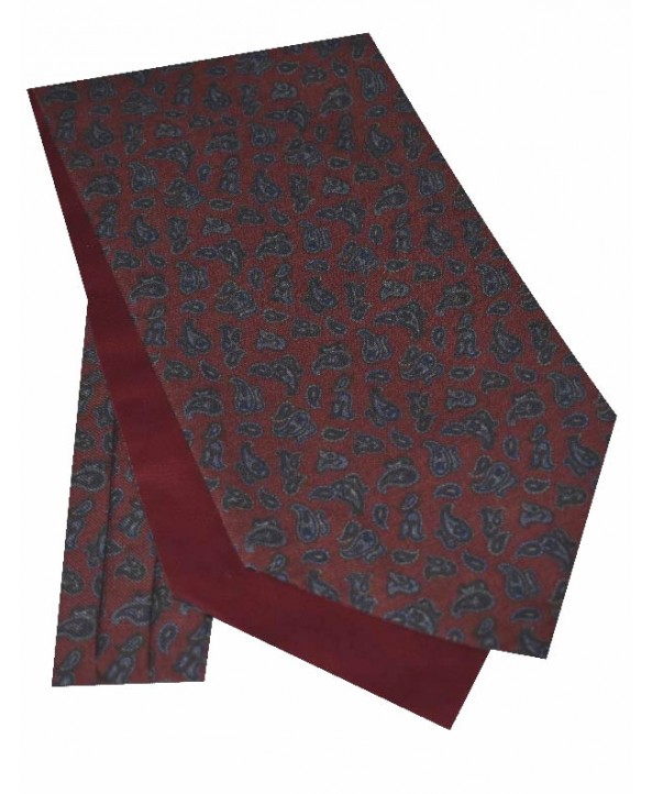 Cravat Paisley Design in Navy with Olive Green and Burgundy tones