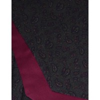 Cravat Paisley Design in Aubergine Purple with Olive Green, Navy and Burgundy tones