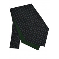 Cravat Neat Floral design in Dark Green and Royal Blue