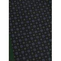 Cravat Neat Floral design in Dark Green and Royal Blue