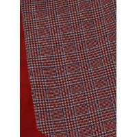 Silk Cravat in a Prince of Wales in Red Checkered Design with hints of Grey and Teal