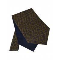 Cravat in a Paisley Design in Olive Green hints of Navy and Burgundy