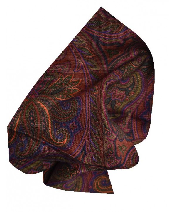 Silk Paisley Hank in Warm Rust Colour with hints of Green, Purple, Orange and Pink Design