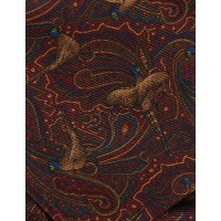 Silk Hank in Duck Paisley  Design in Red with hints of Navy, Green and Gold.