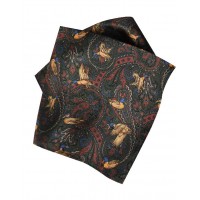 Silk Hank in Duck Paisley  Design in Burgundy with hints of Gold, Olive Green and Light Pink.