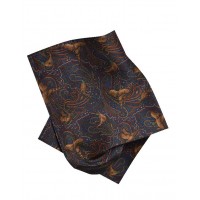Silk Hank in Pheasant Paisley  Design in Navy with hints of Burgundy and Gold.