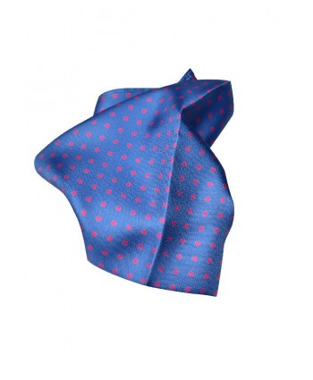Silk Spotted Hank with Pink Spots on Light Blue