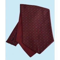 Silk Neat Cravat in Burgundy with Sky Blue Flowers