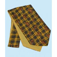 Silk Cravat with Golden Grouse Town and Country Style on a Sunny Yellow Background