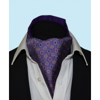 Silk Cravat with Paisley Design in Regal Purple
