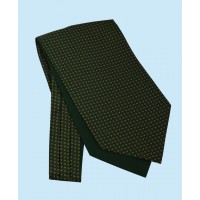 Silk Cravat with Neat Gold Design on an Olive Green Background