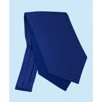 Silk Cravat with Neat Silver Design on a Royal Blue Background