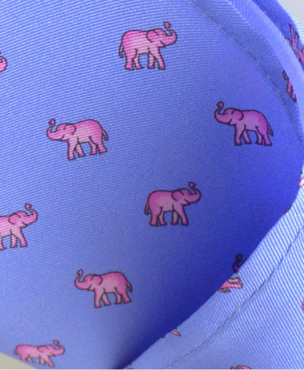 Fine Silk Lucky Elephant Pattern Hank in Light Blue and Pink